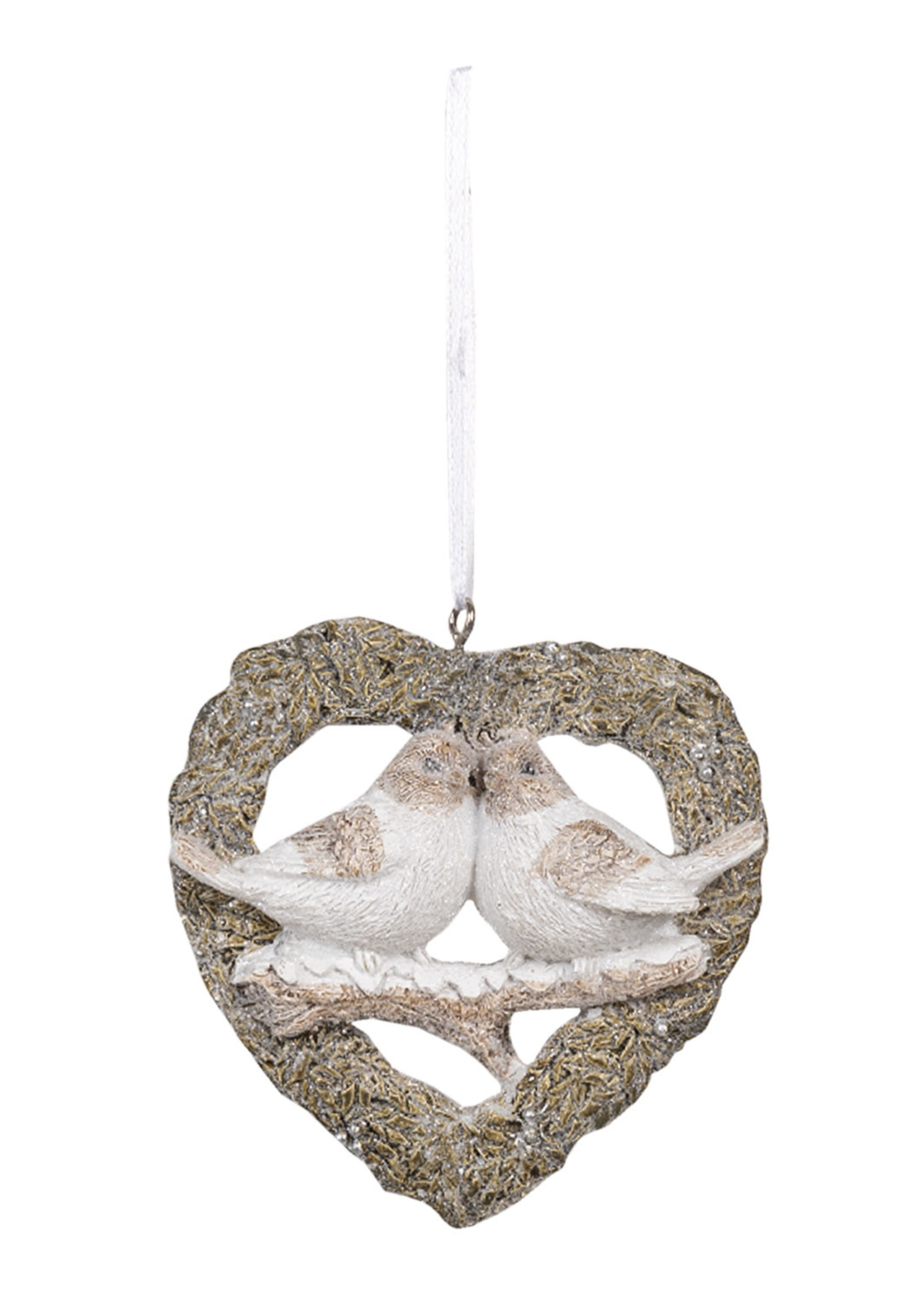 Clayre & Eef Décoration oiseau pendentif 8*2*8 cm 6PR3471