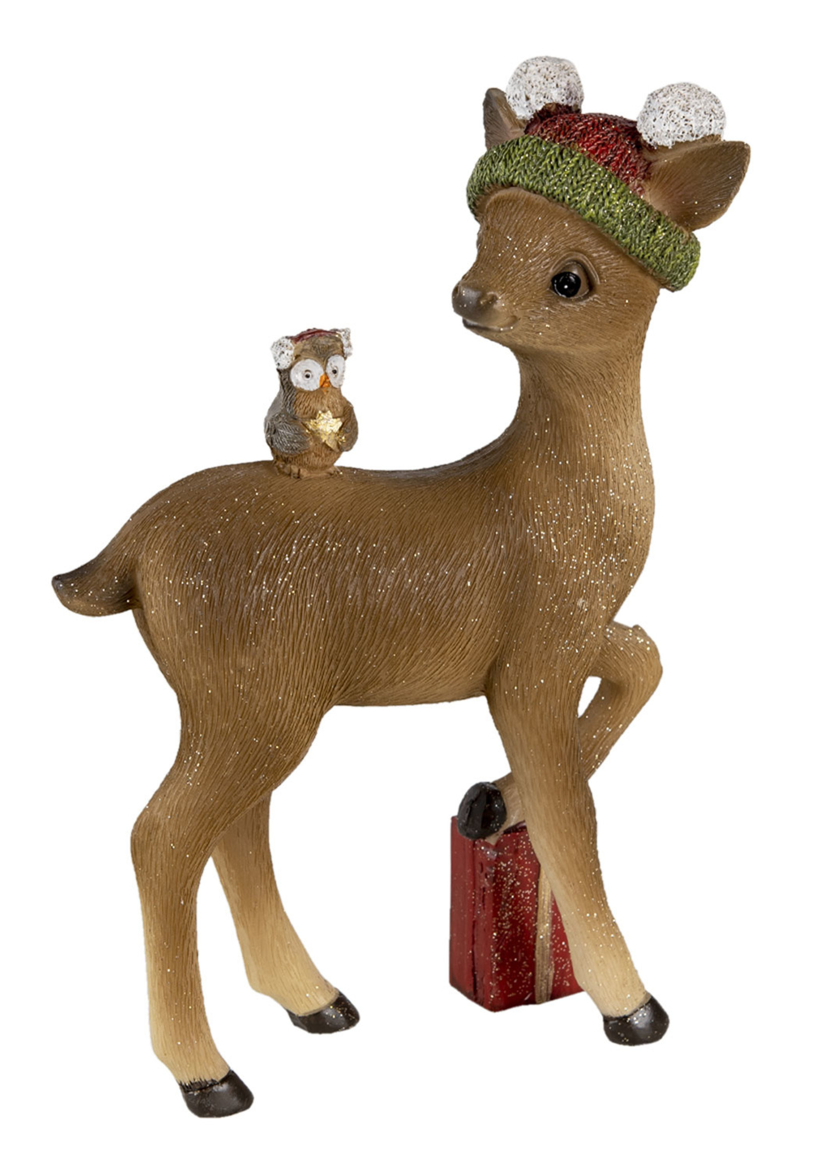 Clayre & Eef Decoratie rendier 16*8*24 cm 6PR3486