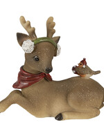 Clayre & Eef Decoratie liggend rendier 17*7*13 cm 6PR3487