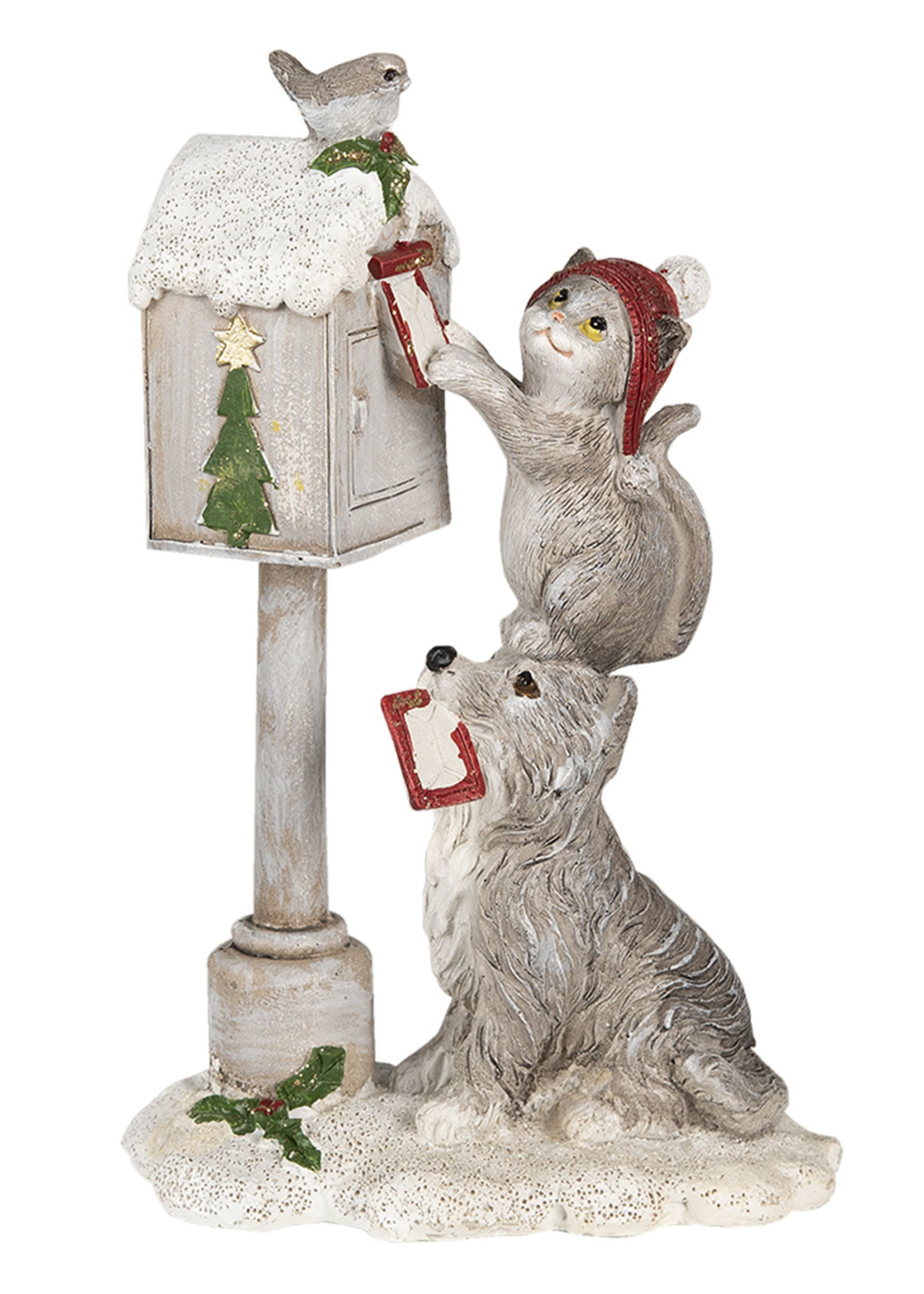 Clayre & Eef Decoratie hond en kat 11*6*17 cm 6PR3488