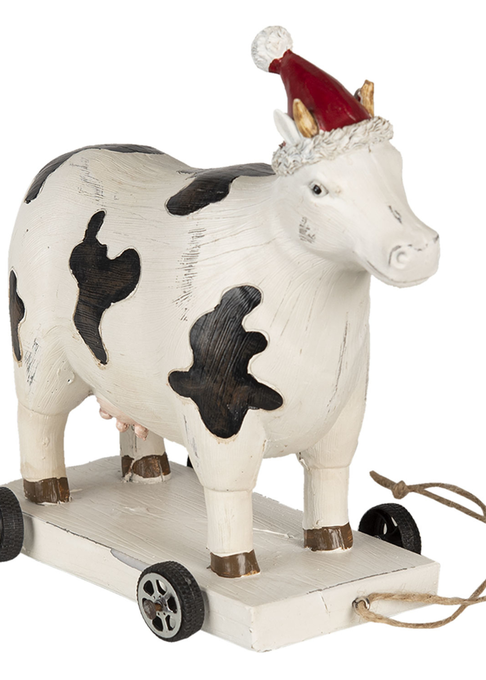 Clayre & Eef Vache sur roues 16*8*15 cm 6PR3502