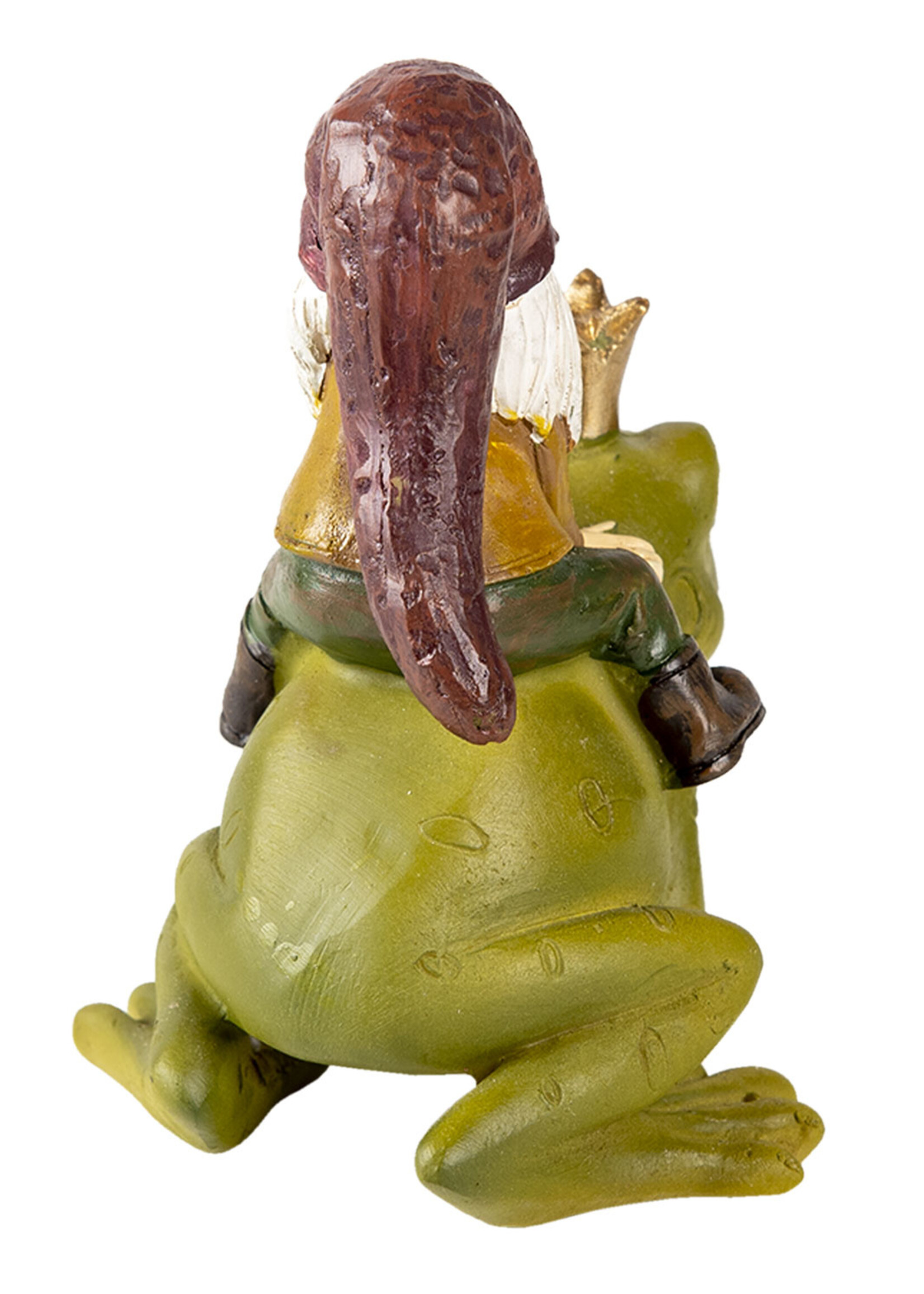 Clayre & Eef Décoration nain sur grenouille 7*7*9 cm 6PR3503