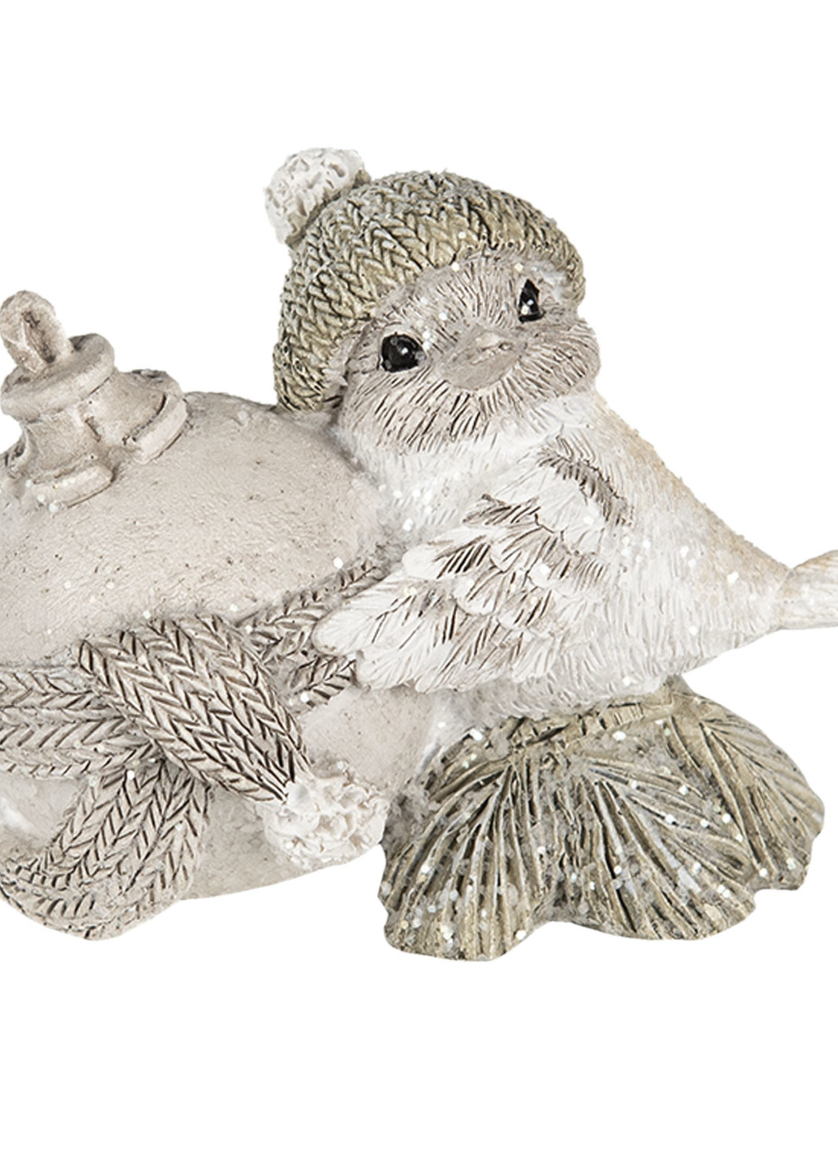 Clayre & Eef Décoration oiseau 9*6*6 cm 6PR4626