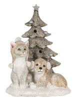 Clayre & Eef Decoratie hond en kat LED 11*9*15 cm 6PR4628