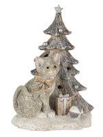 Clayre & Eef Décoration chat au arbre de Noël LED 12*9*16 cm 6PR4629