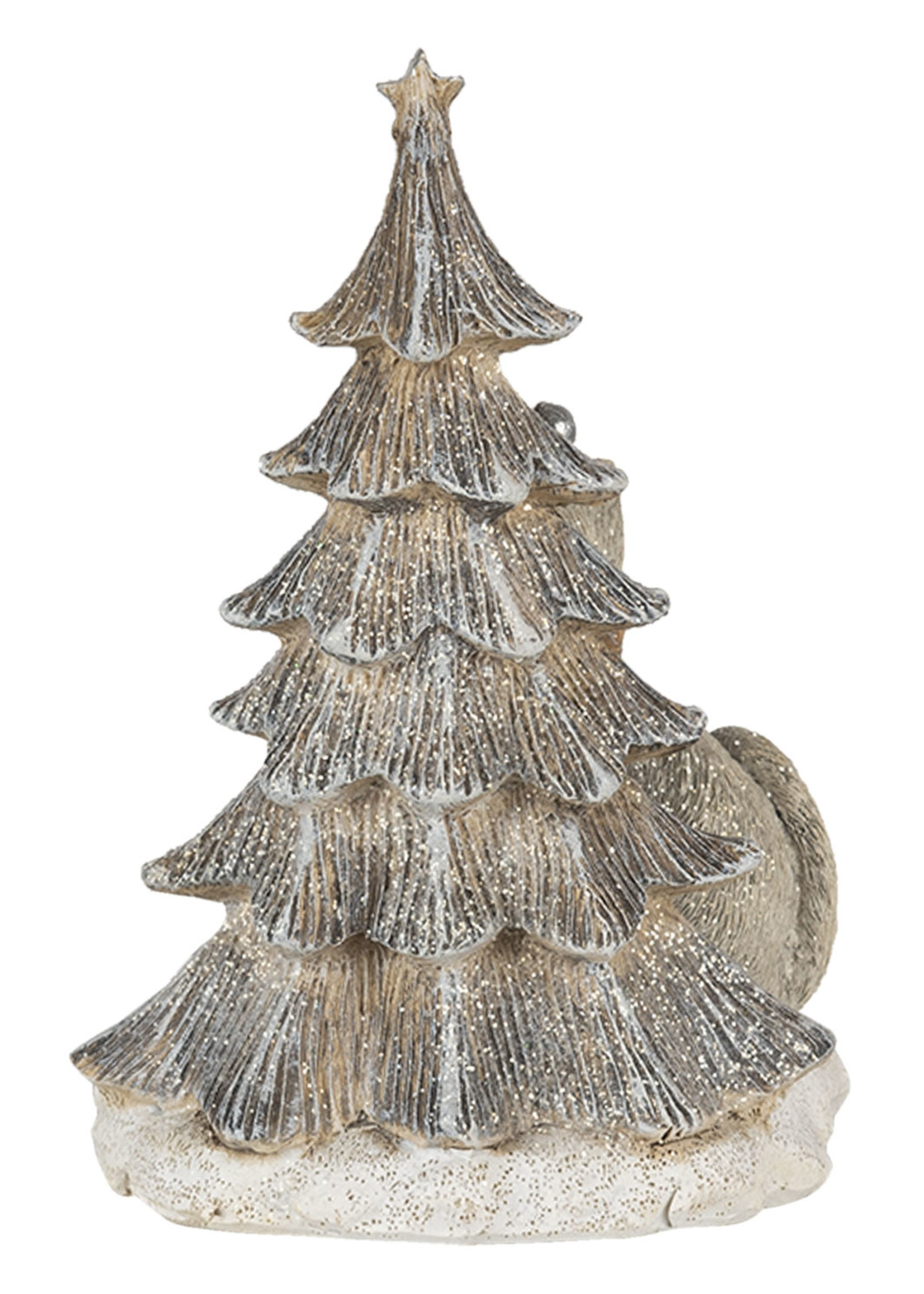 Clayre & Eef Decoratie kat bij kerstboom LED 12*9*16 cm 6PR4629