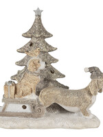 Clayre & Eef Decoratie honden bij kerstboom LED 16*8*15 cm 6PR4630