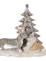 Clayre & Eef Décoration chien et chat LED 16*10*15 cm 6PR4631