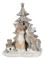 Clayre & Eef Decoratie katten bij kerstboom LED 12*10*16 cm 6PR4632