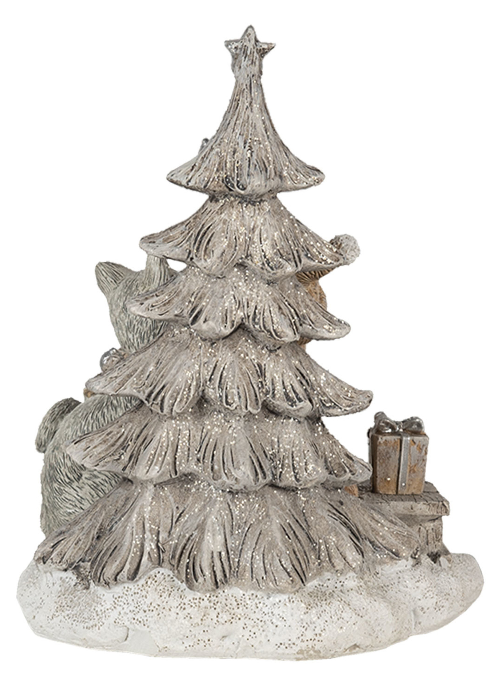 Clayre & Eef Décoration chats au arbre de Noël LED 12*10*16 cm 6PR4632