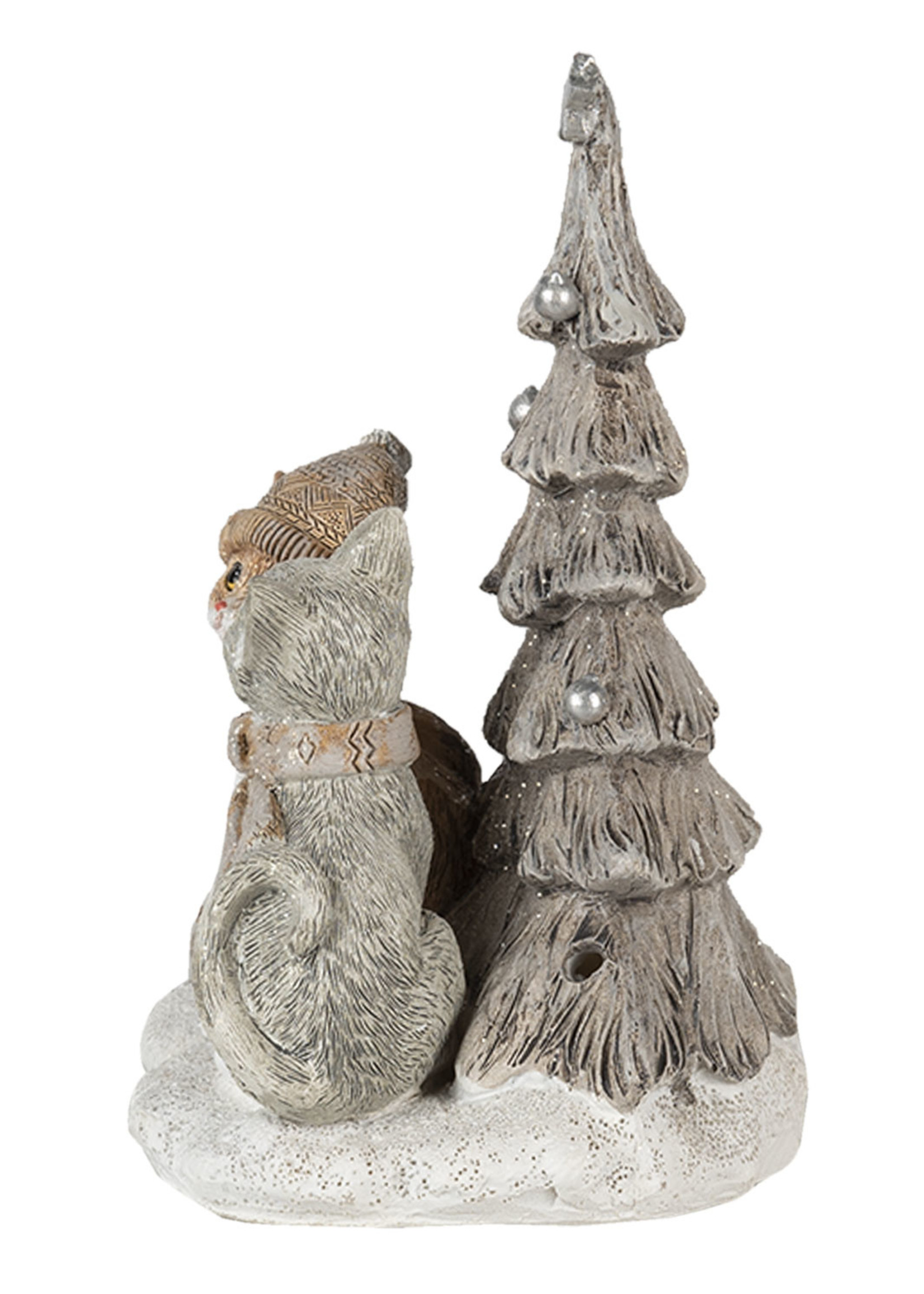 Clayre & Eef Decoratie katten bij kerstboom LED 12*10*16 cm 6PR4632
