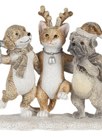 Clayre & Eef Decoratie honden en kat 13*5*12 cm 6PR4633