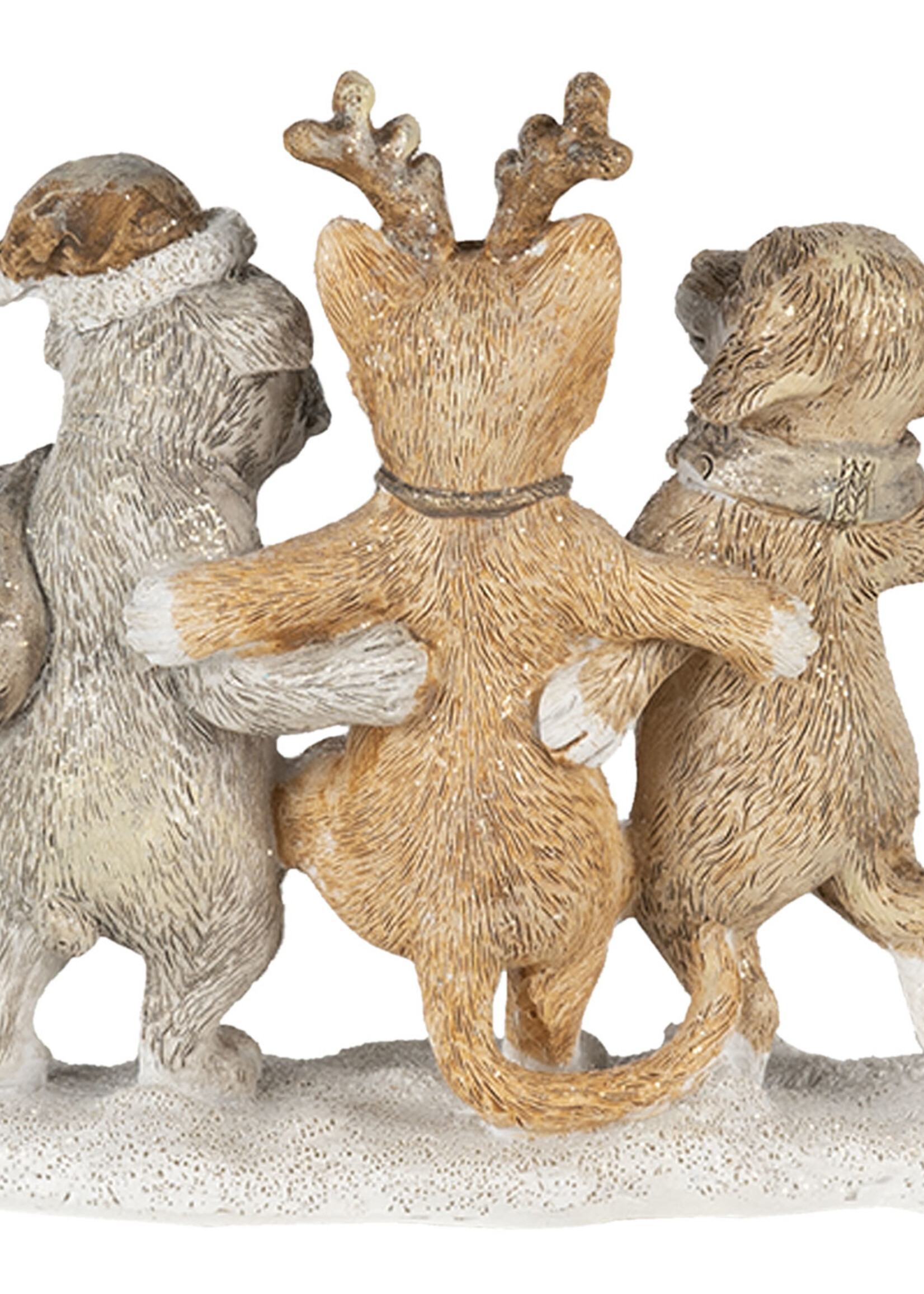 Clayre & Eef Decoratie honden en kat 13*5*12 cm 6PR4633