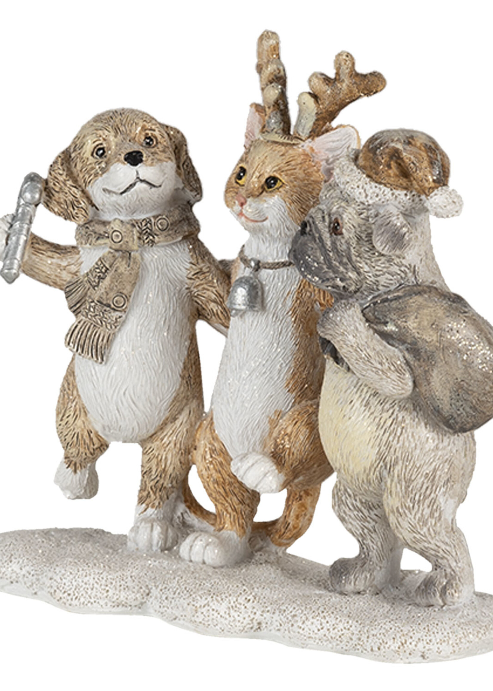 Clayre & Eef Décoration chiens et chat 13*5*12 cm 6PR4633