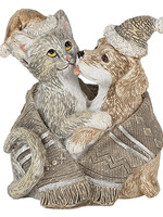 Clayre & Eef Decoratie hond en kat 8*5*9 cm 6PR4634