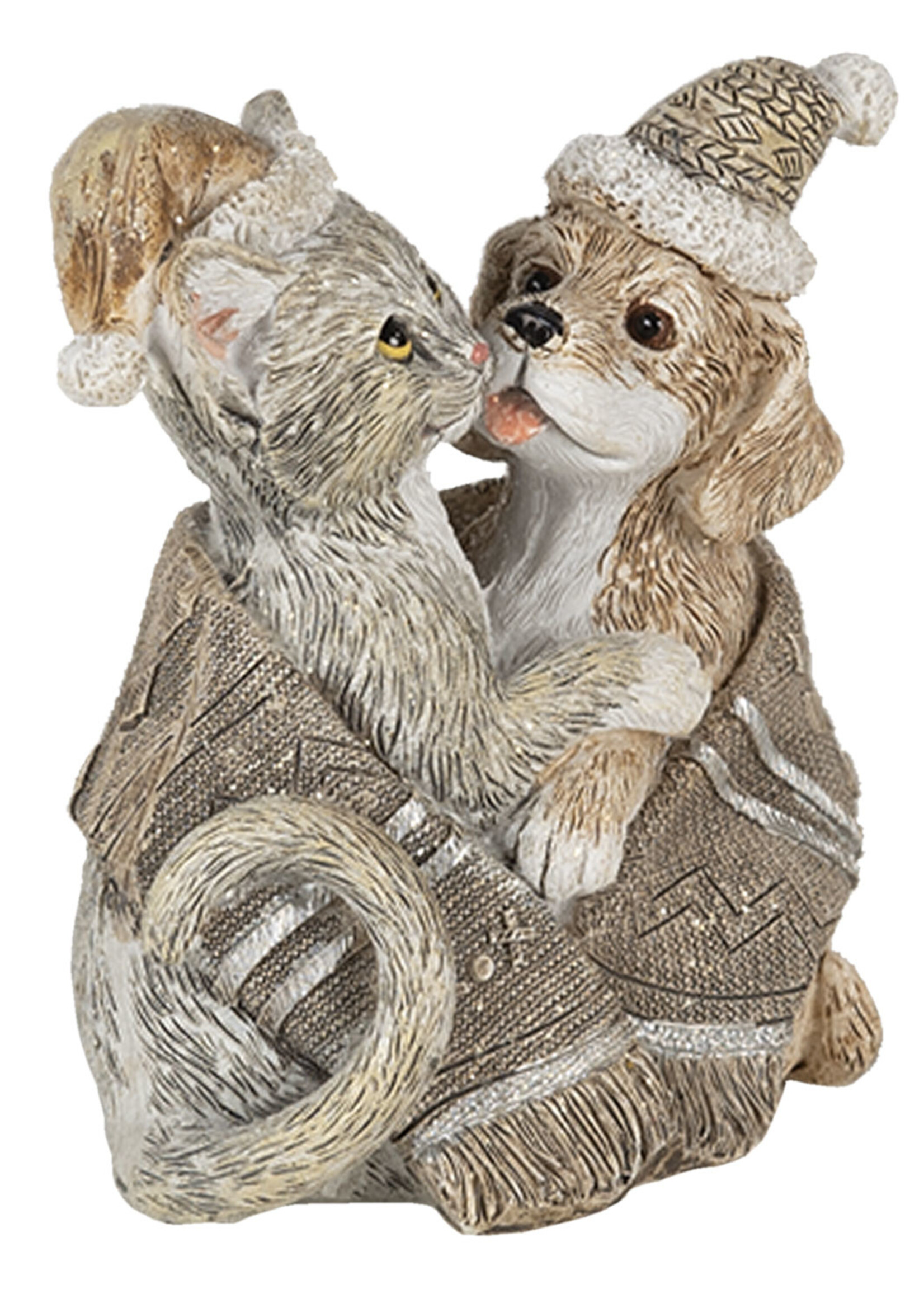 Clayre & Eef Décoration chien et chat 8*5*9 cm 6PR4634