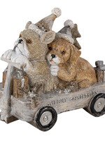 Clayre & Eef Decoratie honden in kar 10*6*9 cm 6PR4637