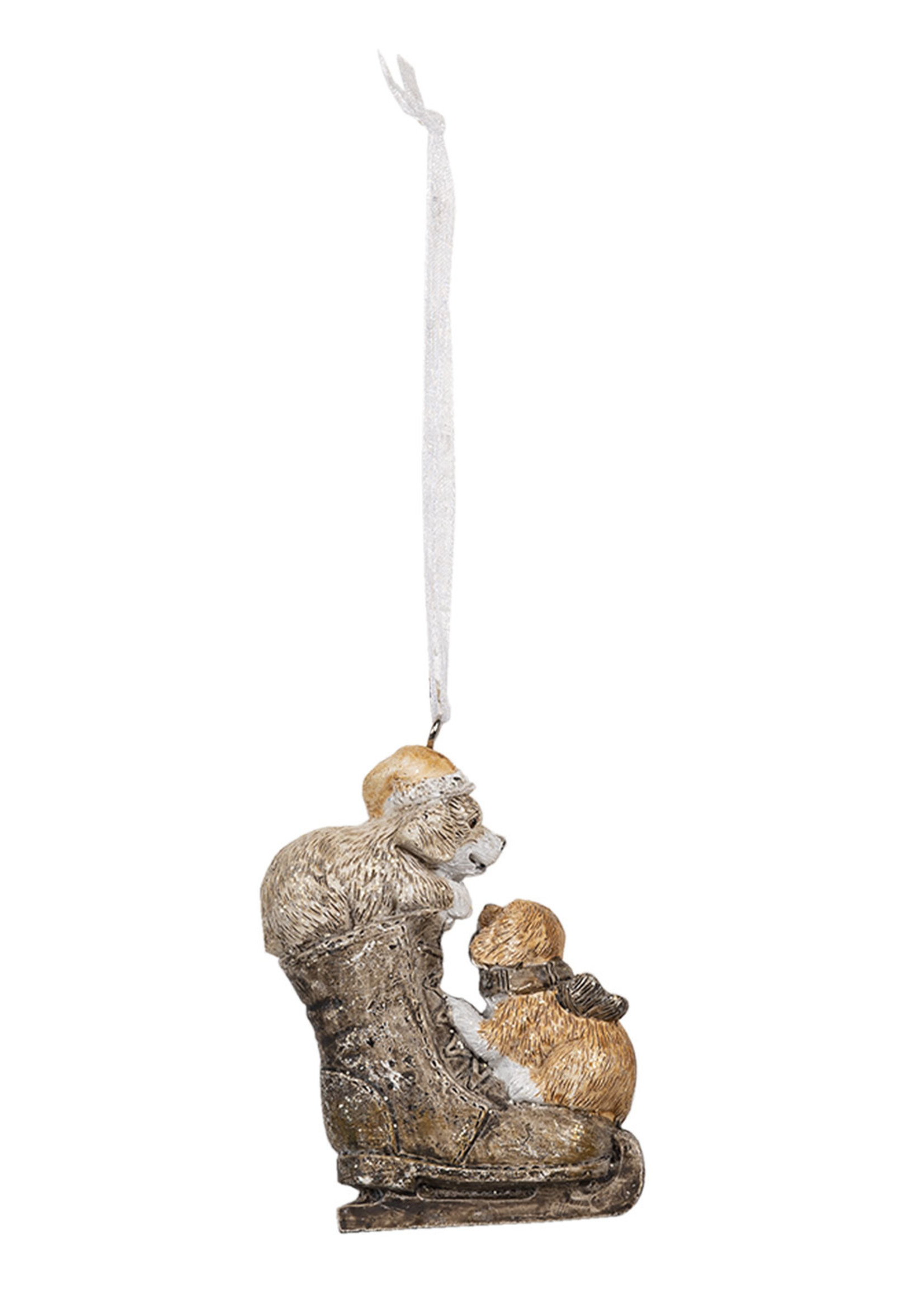 Clayre & Eef Décoration chien pendentif 6*2*8 cm 6PR4641