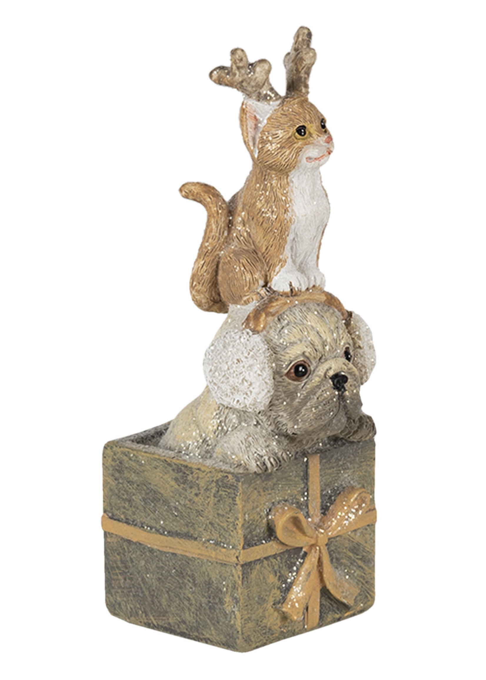 Clayre & Eef Decoratie hond en kat 5*5*13 cm 6PR4642