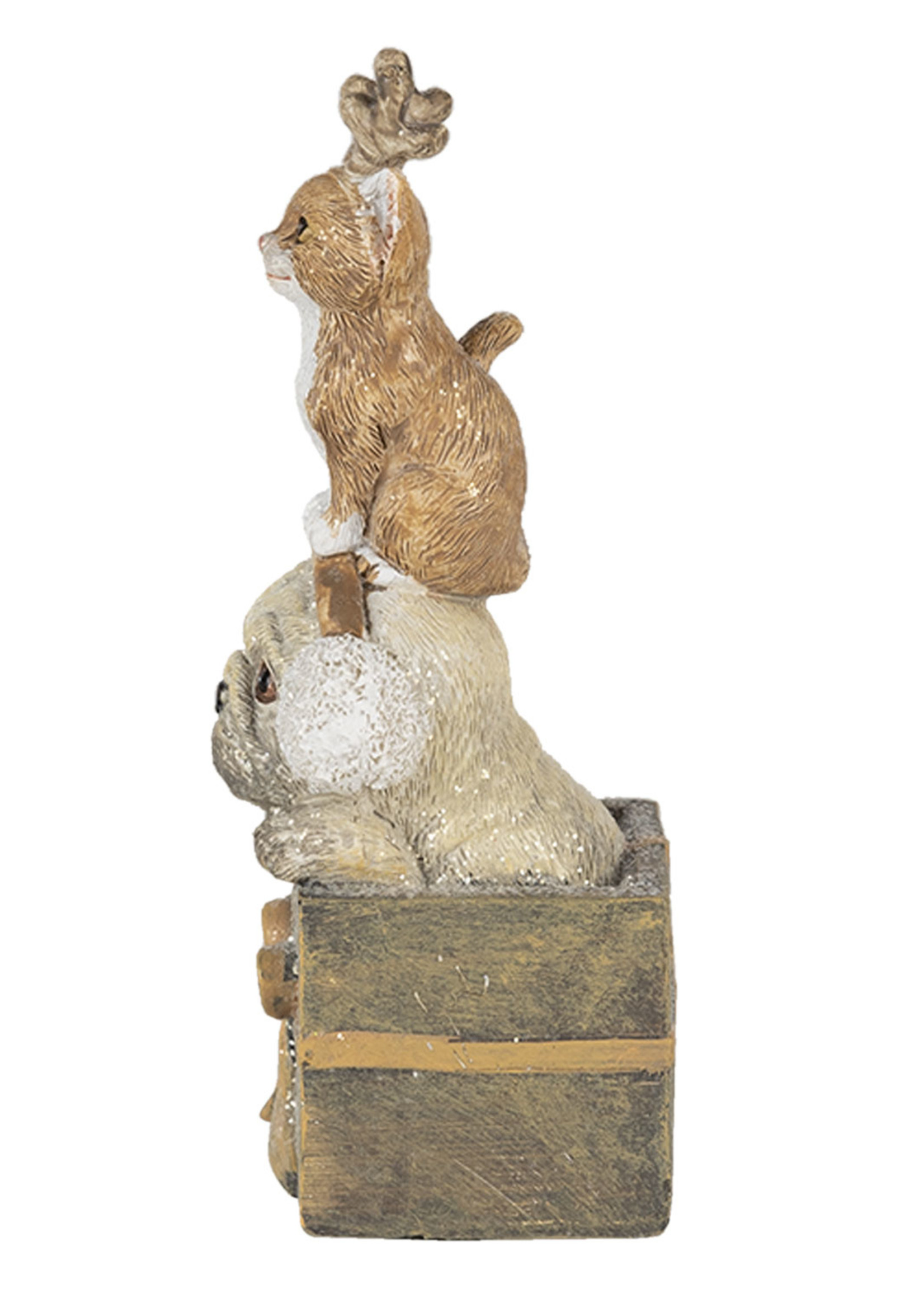 Clayre & Eef Decoratie hond en kat 5*5*13 cm 6PR4642