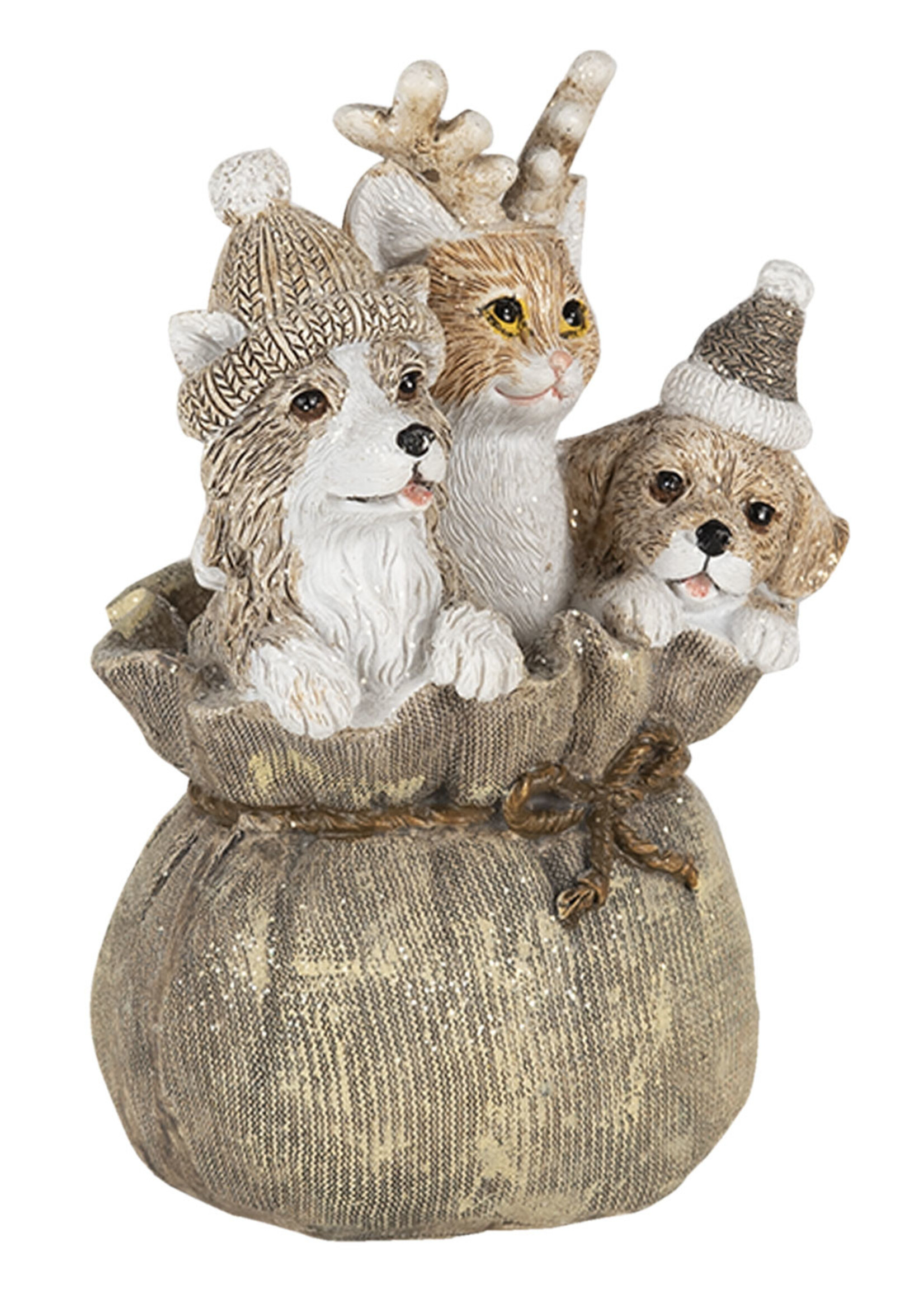 Clayre & Eef Decoratie dieren 8*7*12 cm 6PR4644