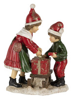 Clayre & Eef Decoratie kinderen met slee 15*10*20 cm 6PR4668