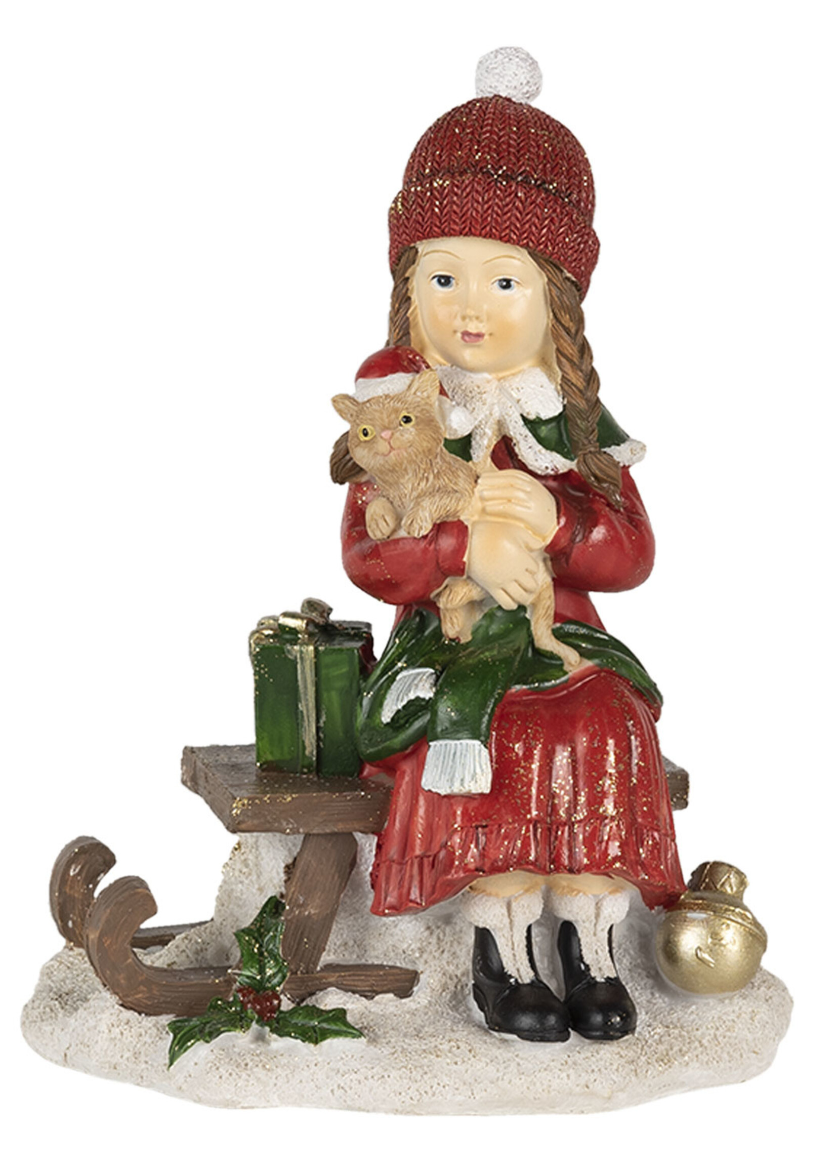 Clayre & Eef Décoration enfant sur traîneau 14*9*17 cm 6PR4669