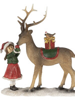 Clayre & Eef Decoratie kind met rendier 19*7*21 cm 6PR4670