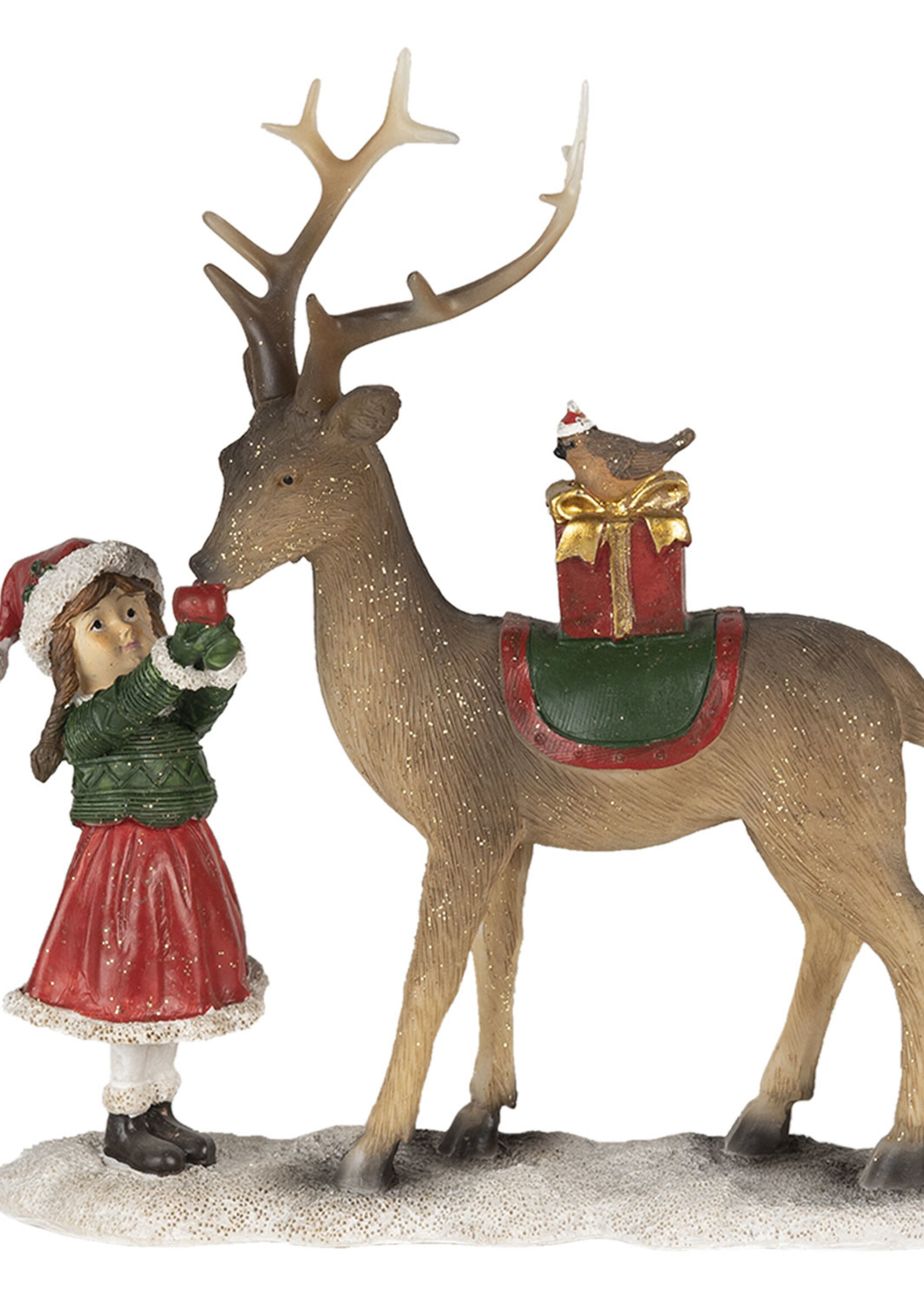 Clayre & Eef Décoration enfant avec renne 19*7*21 cm 6PR4670