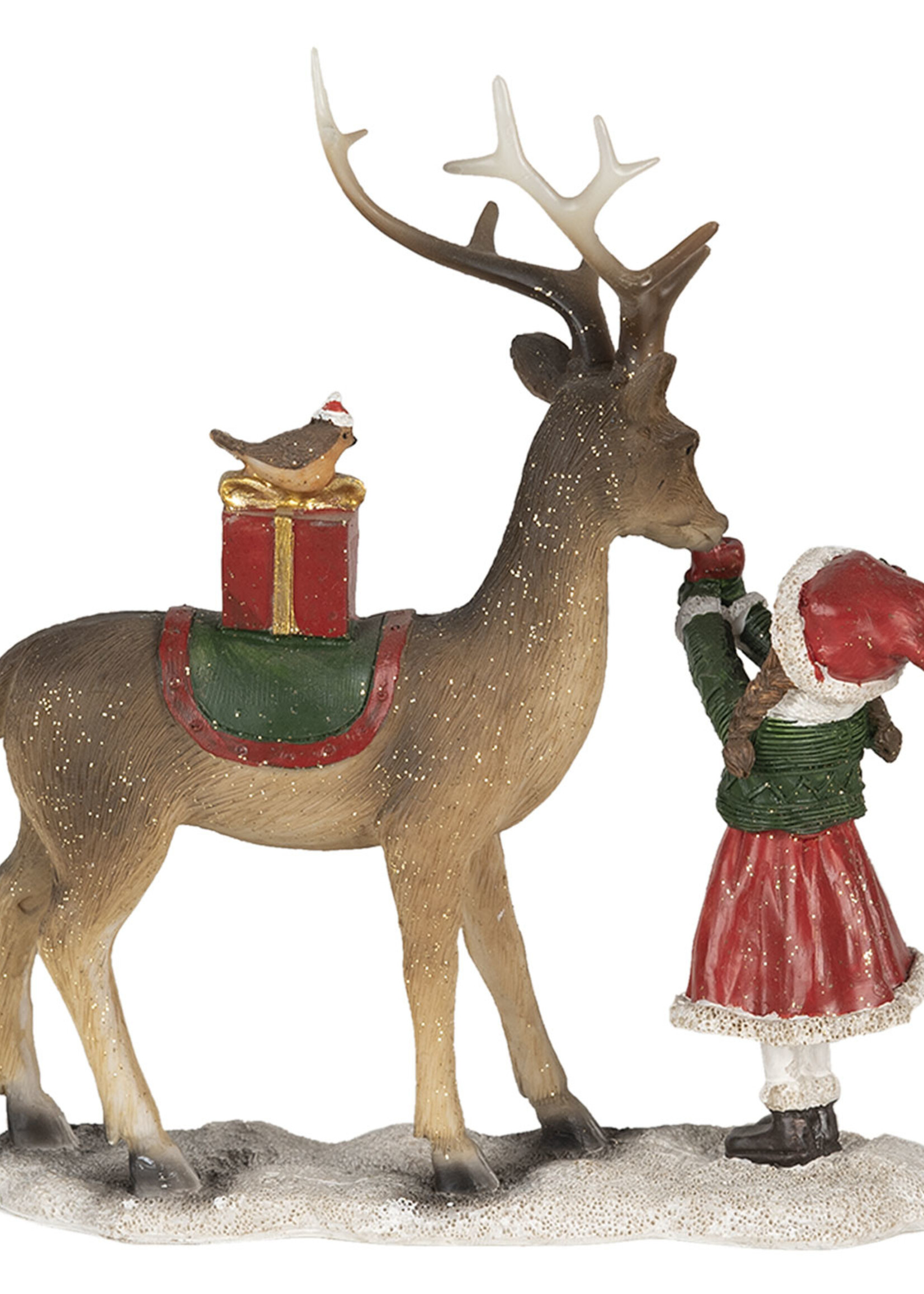 Clayre & Eef Décoration enfant avec renne 19*7*21 cm 6PR4670