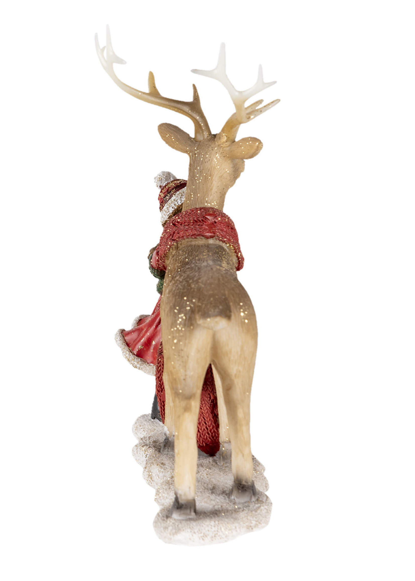 Image de décoration de Noël Renne Brun, Rouge 18*8*21 cm (18*8*21 cm) du  Clayre & Eef (6PR4671) - Thils.be - Thils