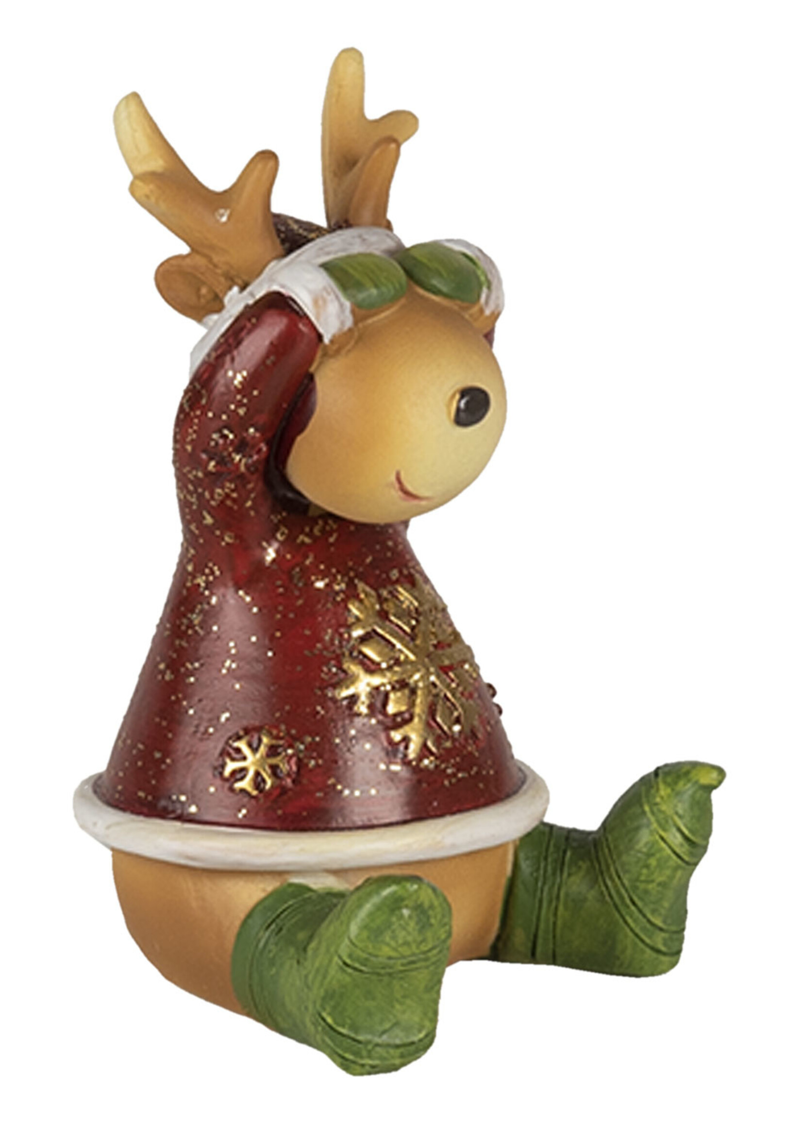 Clayre & Eef Decoratie rendieren horen, zien en zwijgen 18*5*9 cm 6PR4681