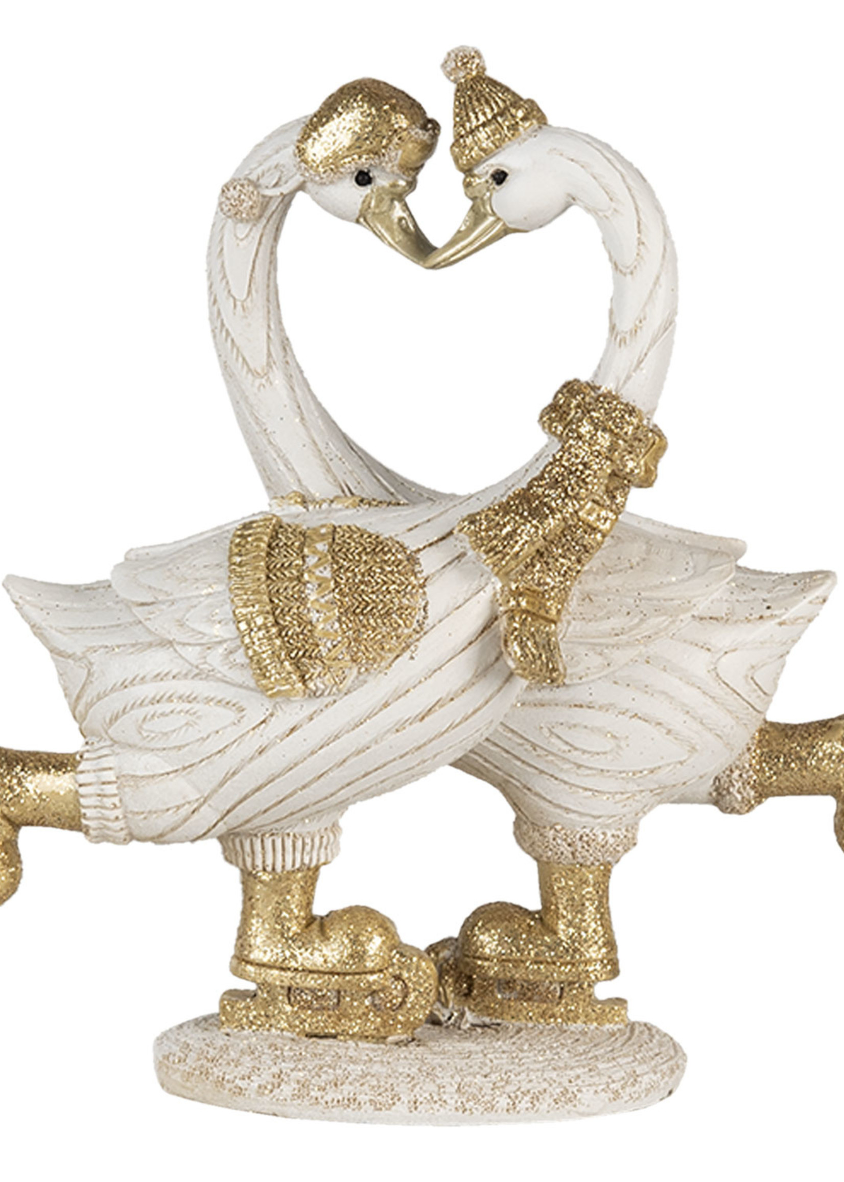 Clayre & Eef Décoration cygnes 18*8*17 cm 6PR4686