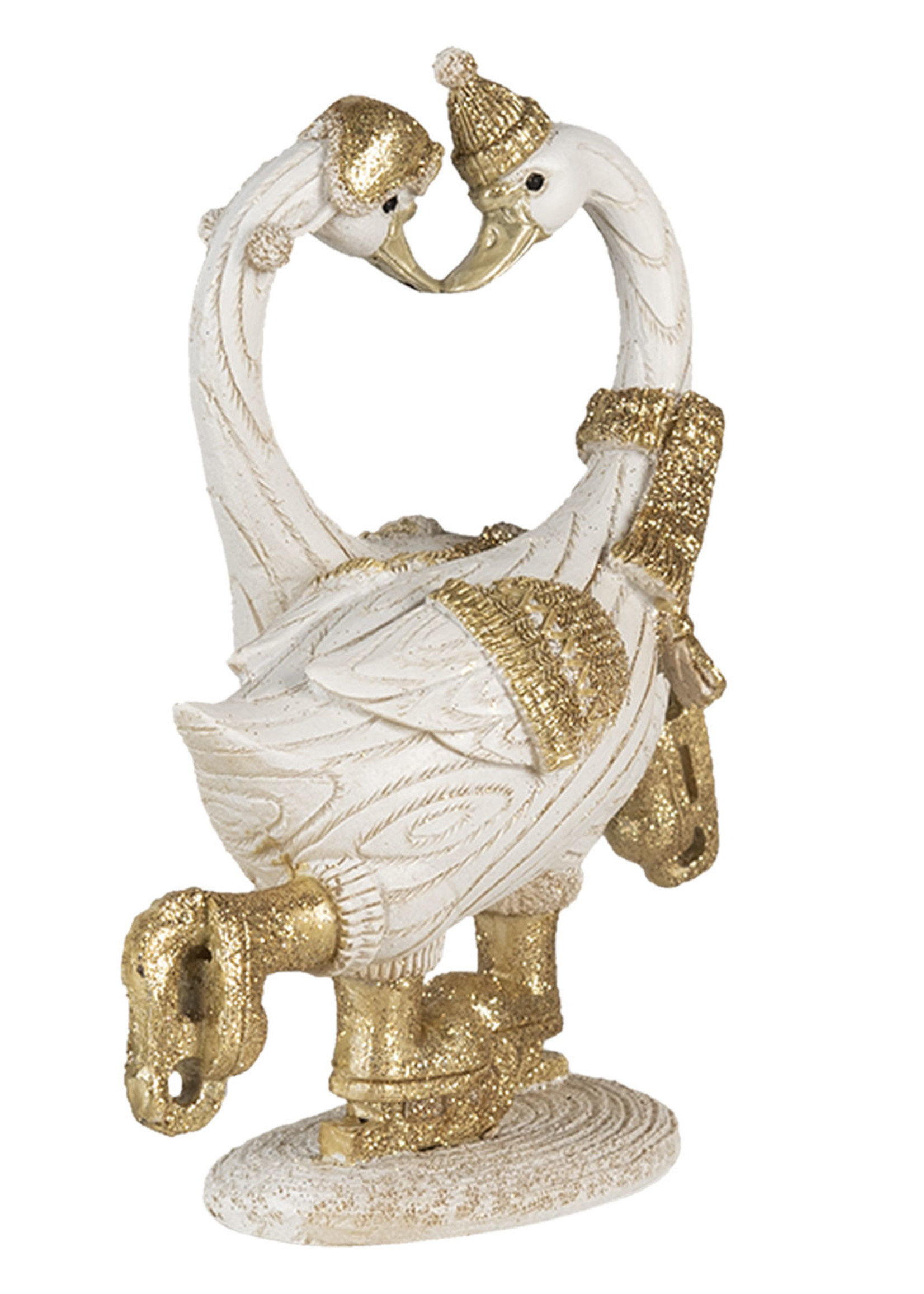 Clayre & Eef Decoratie zwanen 18*8*17 cm 6PR4686