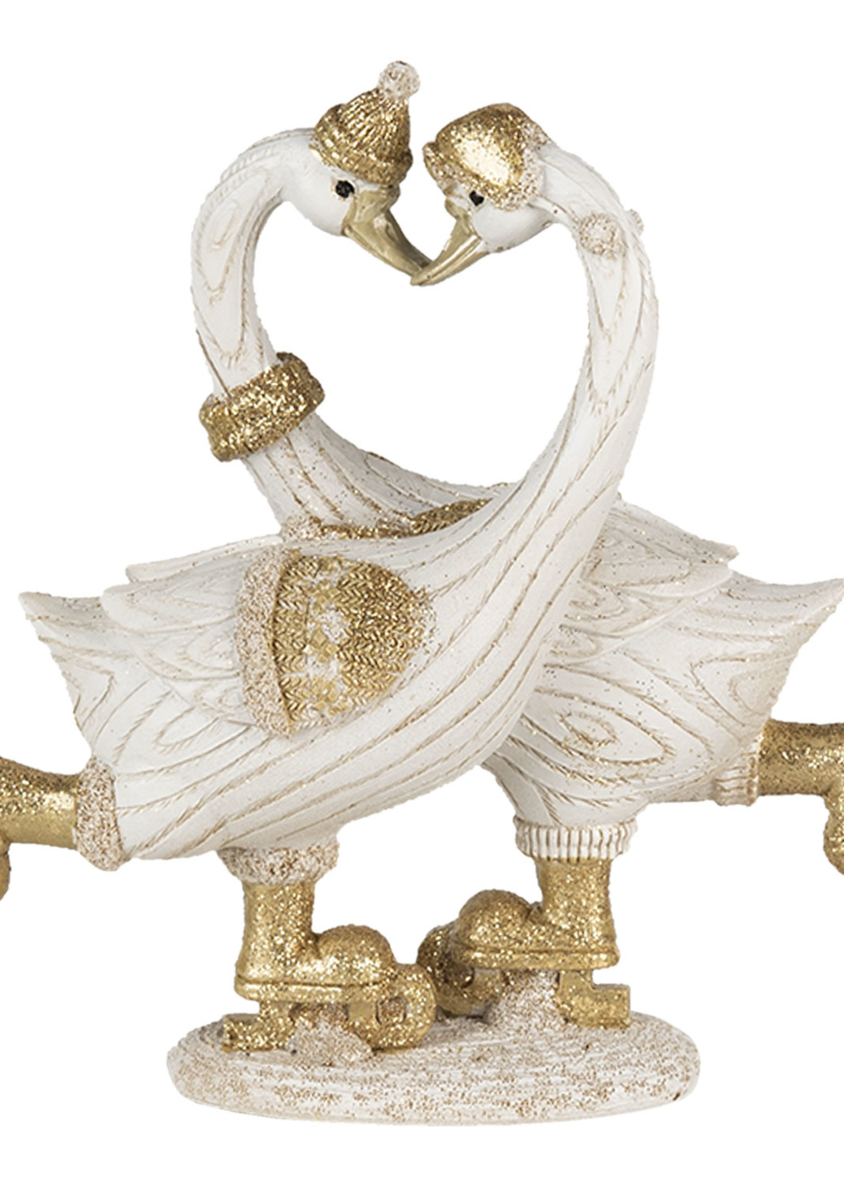 Clayre & Eef Décoration cygnes 18*8*17 cm 6PR4686