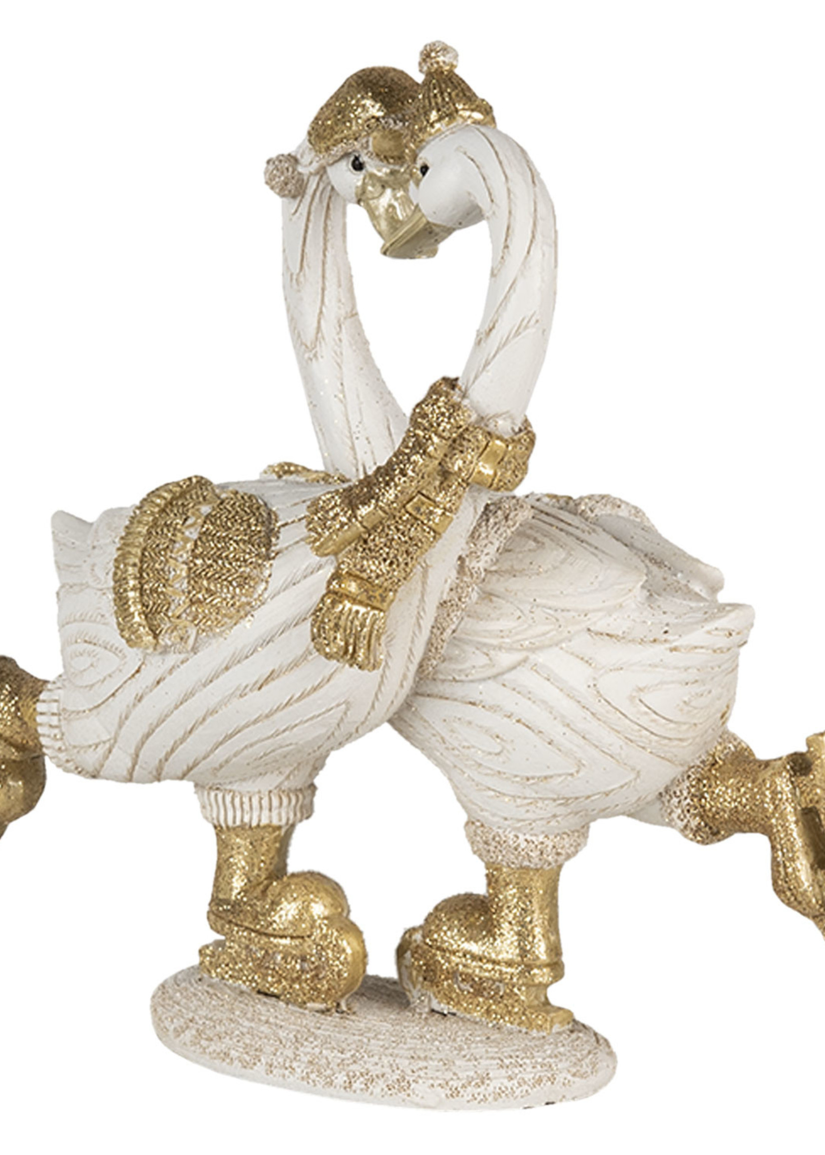 Clayre & Eef Decoratie zwanen 18*8*17 cm 6PR4686