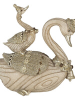 Clayre & Eef Decoratie zwanen 11*6*10 cm 6PR4687