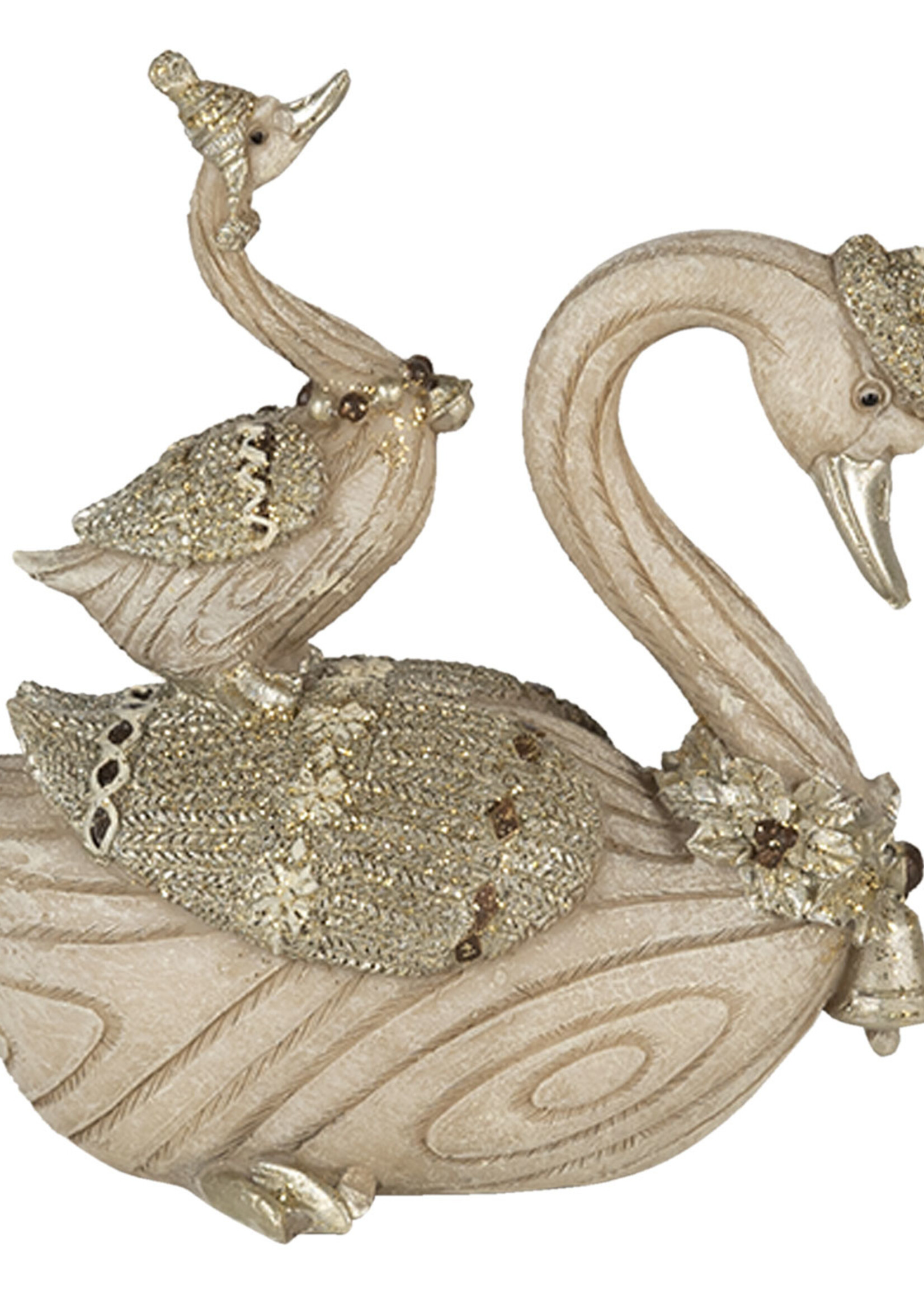 Clayre & Eef Décoration cygnes 11*6*10 cm 6PR4687