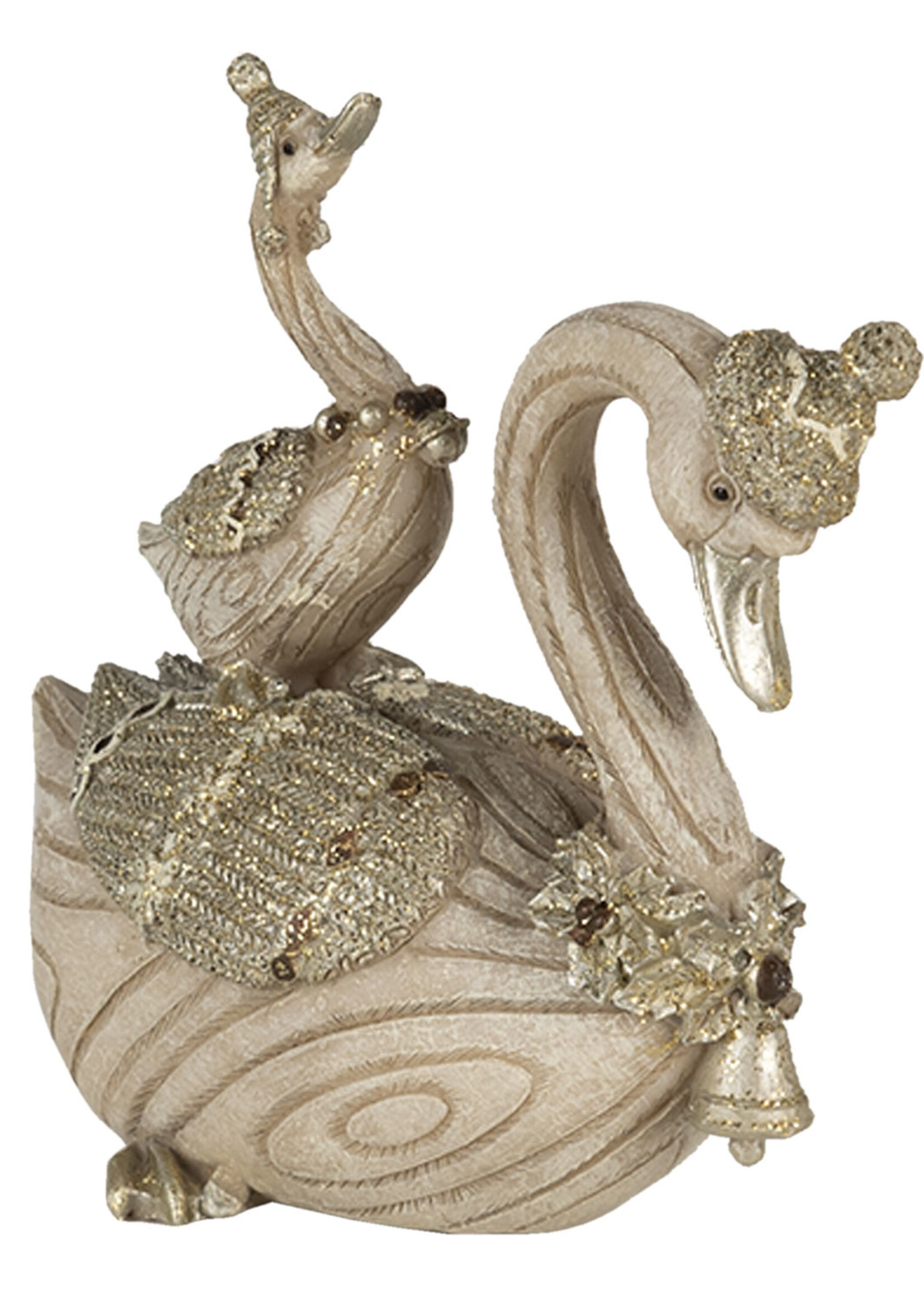 Clayre & Eef Décoration cygnes 11*6*10 cm 6PR4687