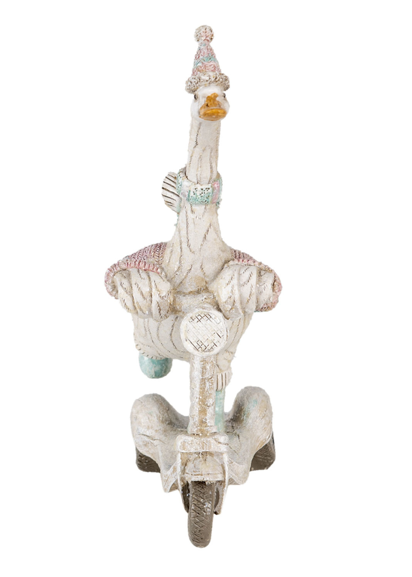 Clayre & Eef Décoration oie sur trottinette 14*6*19 cm 6PR4688