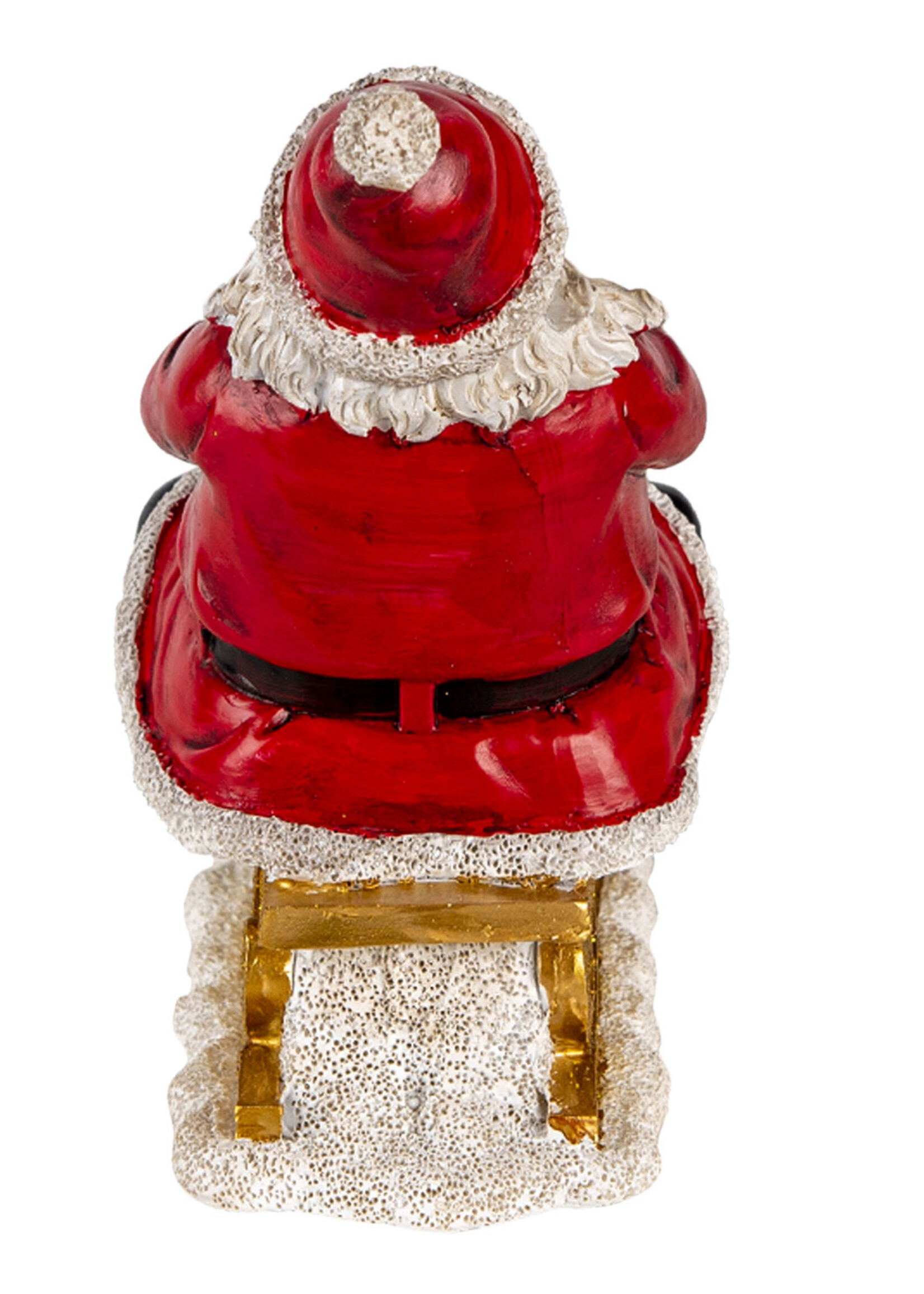 Clayre & Eef Décoration Père Noël sur traîneau 24*8*16 cm 6PR4710