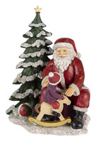 Clayre & Eef Père Noël avec l enfant 16*13*22 cm 6PR4714