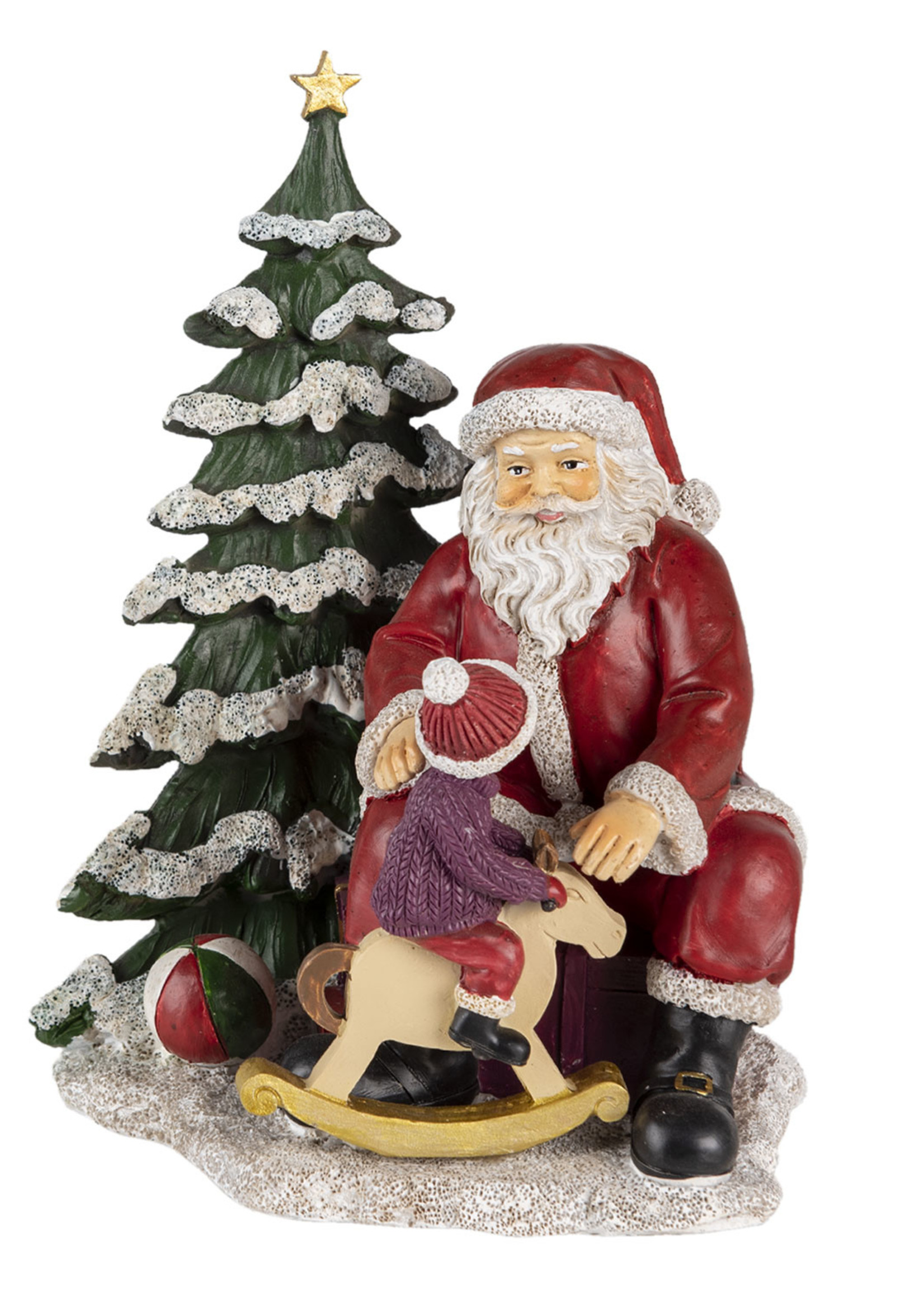 Clayre & Eef Kerstman met kind 16*13*22 cm 6PR4714
