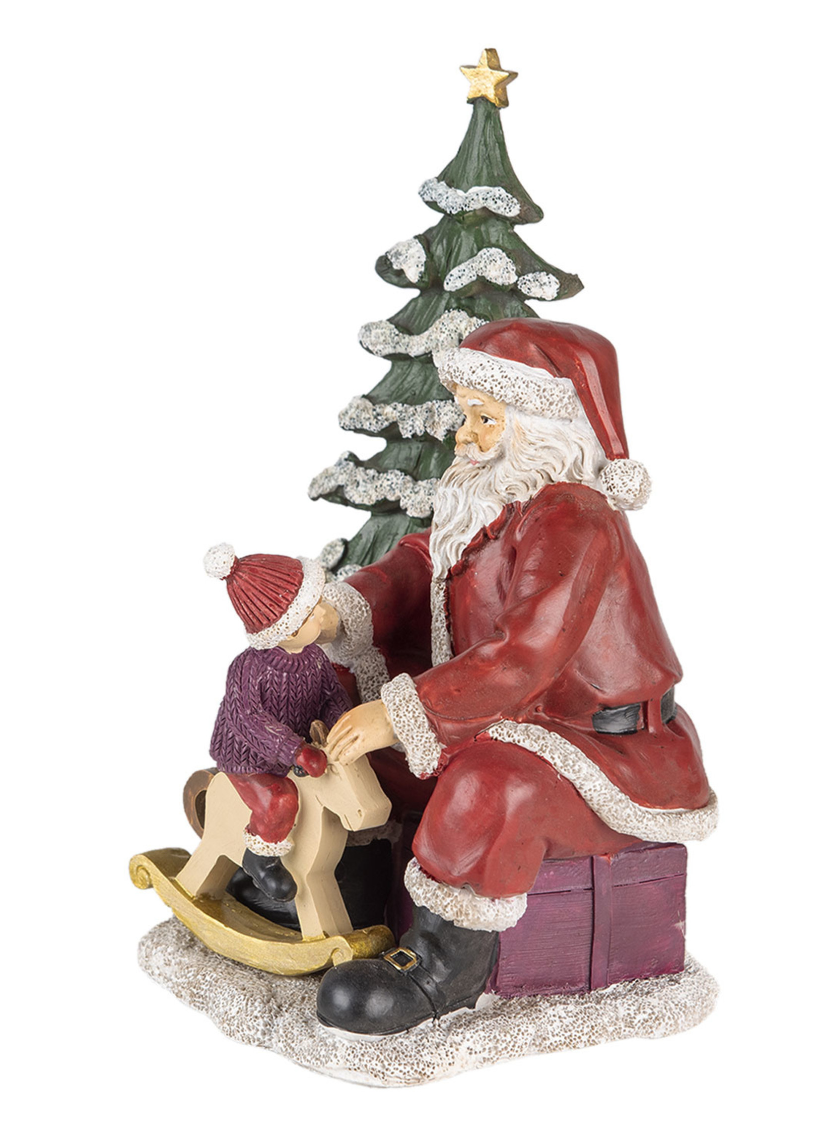 Clayre & Eef Kerstman met kind 16*13*22 cm 6PR4714