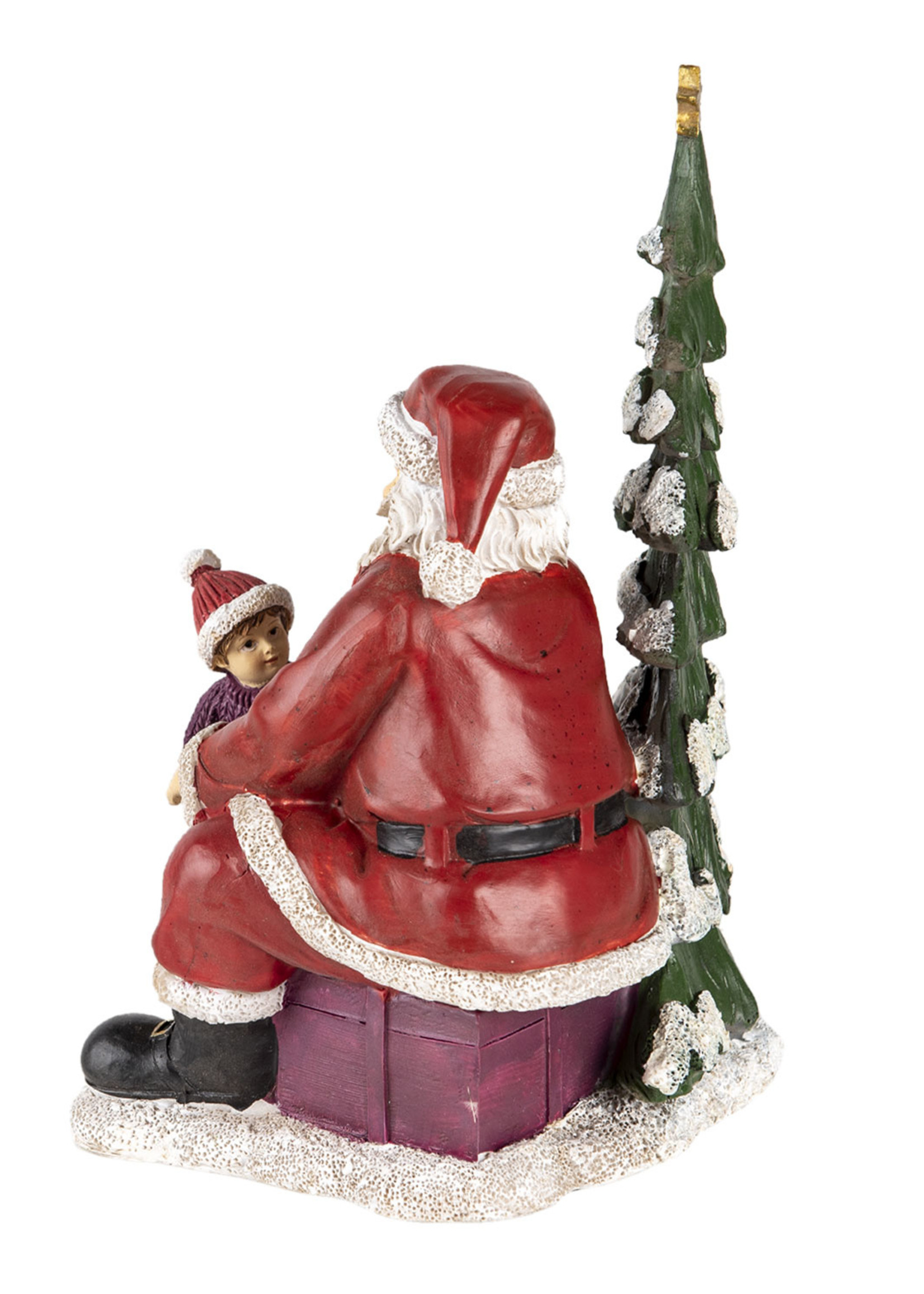 Clayre & Eef Père Noël avec l enfant 16*13*22 cm 6PR4714