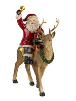 Clayre & Eef Kerstman op rendier 16*9*22 cm 6PR4718
