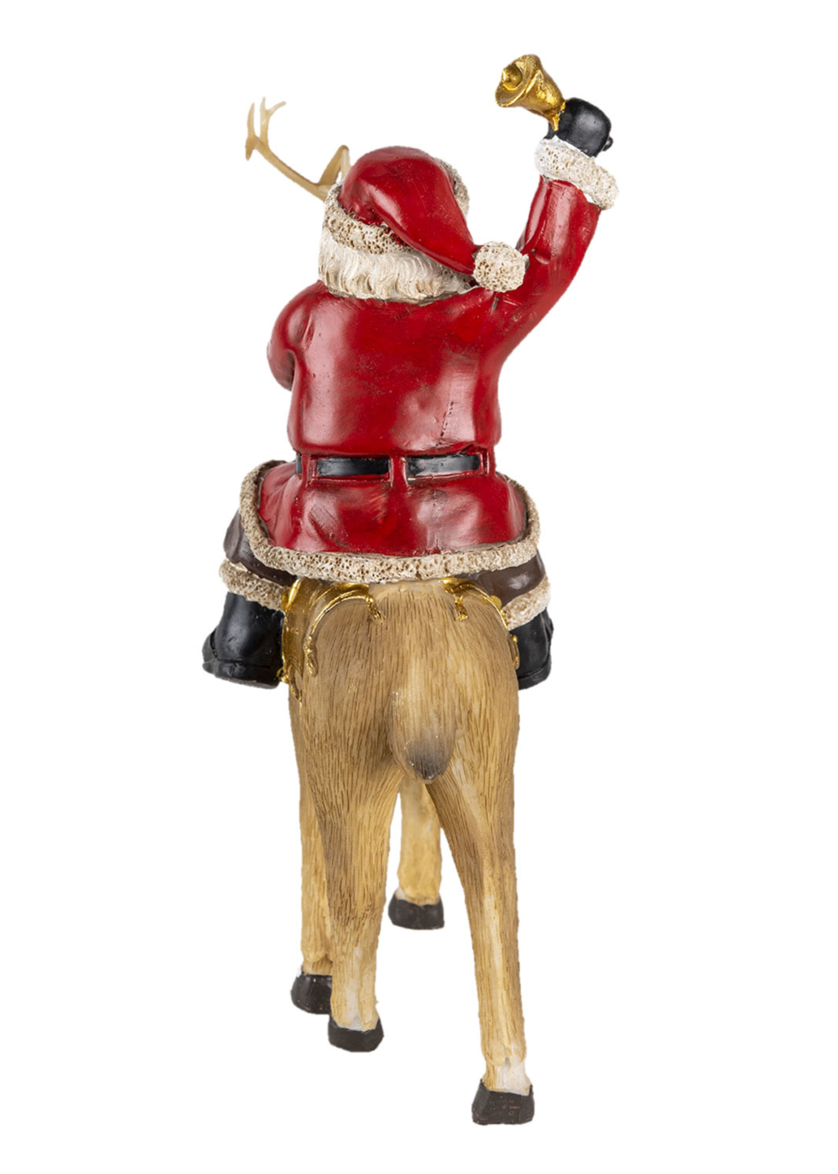 Clayre & Eef Kerstman op rendier 16*9*22 cm 6PR4718