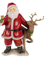 Clayre & Eef Décoration Père Noël avec renne 19*11*20 cm 6PR4722