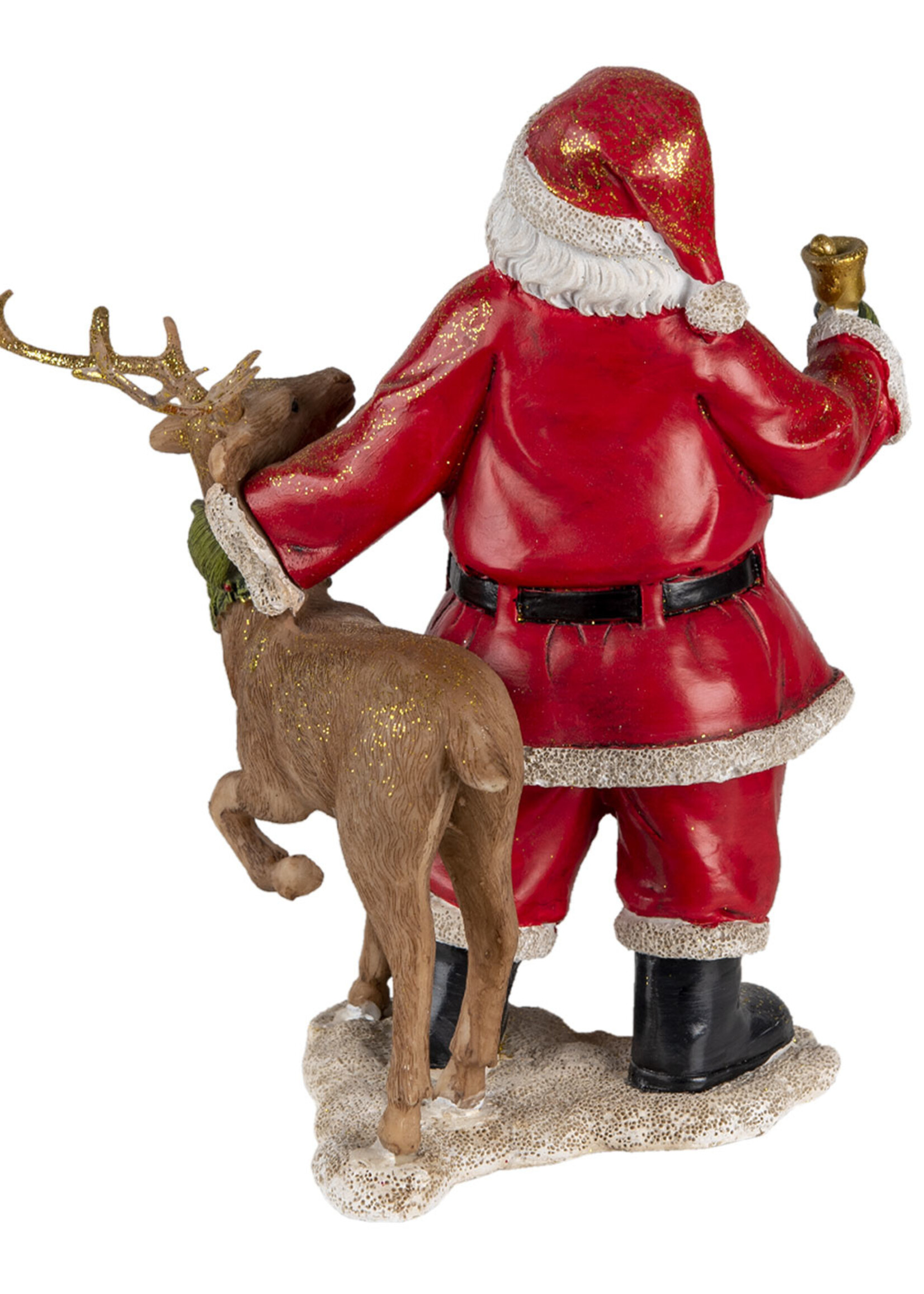 Clayre & Eef Décoration Père Noël avec renne 19*11*20 cm 6PR4722