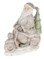 Clayre & Eef Kerstman op scooter 12*6*14 cm 6PR4725
